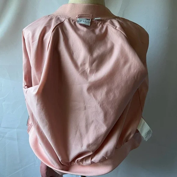 PUMA Pink and White Satin Bomber Jacket Size Small - Picture 11 of 11